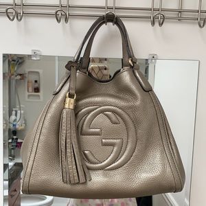 Gucci Soho tote- pebbled leather in a beautiful Taupe colorj